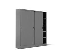 Armadio metallo ad ante scorrevoli 180x45x250H, 5+5 ripiani - Colore Metallizzato - XXL