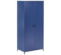 Armadio Metallo blu marino 2 Ante 3 Ripiani e Appendiabiti 76 x 50 x 171 cm