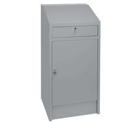 Armadio metallo tetto inclinato cm.60x45x125h anta e cassetto con serrature 1 pi