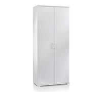 Armadio mobile 2 ante 4 ripiani L90xP45xH195 cm COMPOS Bianco Rovere o Cemento