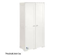 ARMADIO MOBILE ALTO COLORE PANNA 2 ANTE 5 VANI INTERNI CM 79X43X164 H SIMPLEX