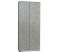 Armadio Mobile con 2 ante scorrevoli e 8 ripiani Armadi Scarpiera cemento 190H