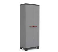 Pidema Armadio tuttopiani da esterno con 4 ripiani beige. Armadietto multiuso portascopa tortora da giardino misure H182x65x45 cm. - 8013183116071