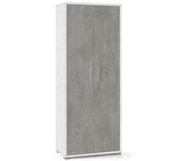 Armadio mobile multiuso 199 cm Armadi ufficio bianco con 2 ante cemento ripiani