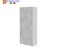 Armadio Mobile Multiuso Armadietto Porta Oggetti Scarpiera Bianco Grigio Cemento
