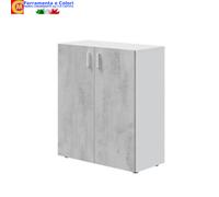 Armadio Mobile Multiuso Armadietto Porta Oggetti Scarpiera Bianco Grigio Cemento