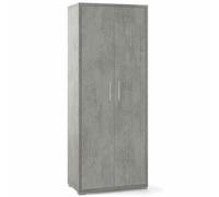 Armadio mobile multiuso H.199 cm con 4 ripiani Armadi ufficio cemento con 2 ante