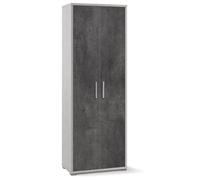 Armadio mobile multiuso H.199 cm ripiani Armadi ufficio bianco con 2 ante nere