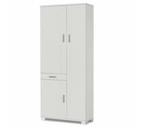 Armadio Mobile scarpiera multiuso bianca con cassetto e 6 ripiani 77x34x178