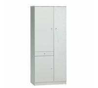 Armadio Mobile scarpiera portascope bianca con cassetto e 6 ripiani 77x34x183