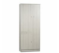 Armadio Mobile scarpiera portascope eucalipto con cassetto e 6 ripiani 77x34x183