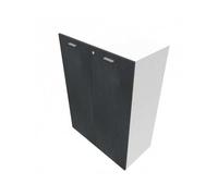 Armadio mobile ufficio medio con ante Kamos h 120cm - Colore: Bianco, Top e fianchi: Senza Top, Ante: Noce Tenebra