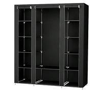 Armadio, mobiletto portaoggetti, 175 x 150 x 45 cm, nero Porta questo guardaroba a casa tua e mettilo in mostra. Rimarrai stupito!Niente più camicie e vestiti piegati!Questo guardaroba pieghevole e be