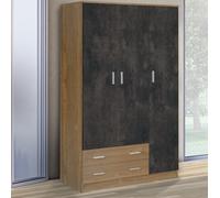 ARMADIO MOD. MULTIUSO CM 115X52 H. 182 NOCE STELVIO E OSSIDO