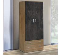 ARMADIO MOD. MULTIUSO CM 77X52 H. 182 NOCE STELVIO E OSSIDO