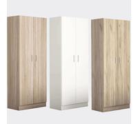 ARMADIO MODERNO 2 ANTE BATTENTI GUARDAROBA CAMERA IN LEGNO MARRONE MOD.LEOPOLD