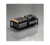 Armadio moderno Hi-Fi a 2 ripiani AV Ma per console di gioco Ste Conents e lettori CD, in legno slish per soggiorno (nero)