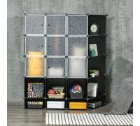 Armadio modulare in plastica HOMCOM con 16 secchi 2 barre per vestiti cm