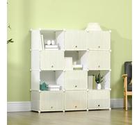 Armadio modulare in plastica Homcom con organizer per scarpe a 12 cubi 125X32X125Cm