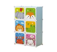 ARMADIO MODULARE PER BAMBINI MULTIUSO PORTAOGGETTI A 6 SCOMPARTI CUBI CON ANTE D