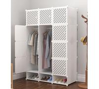 Armadio modulare portatile, scarpiera pieghevole in plastica per corridoio, camera da letto e ingresso, versatile scarpiera e ripiano per vestiti, scarpe e giocattoli, bianco