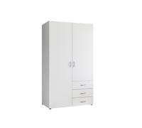 Armadio MOLISE 2 ante battenti e 3 cassetti in laminato bianco, LAP 101x176x51cm