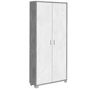 Armadio Multiuso 2 Ante 83x190x29 cm Cemento/Ossido Bianco