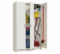 Armadio Multiuso A 3 Ante Con Vano Portascope 108x37x180 Mobile In Kit Bianco