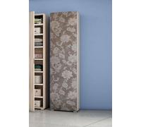 Armadio Multiuso Fiordaliso, Mobile lineare a 1 Anta e 7 Ripiani, Colonna da Ingresso o Bagno, Scarpiera Moderna, 100% Made in Italy, 50x30h182 cm, Olmo