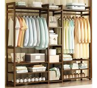 Armadio multiuso in Bambù con ganci e porta scarpe Appendiabiti Armadi 170CM