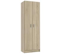 Scarpiera Armadio Mobile Multiuso a 2 Ante 7 Ripiani Regolabili in Legno Rovere