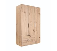 Armadio PACIANO a 3 ante battenti e 2 cassetti in laminato, LAP 119,3x200x58 cm