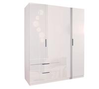 Armadio PACIANO a 4 ante battenti e 2 cassetti in laminato, LAP 162,2x200x58 cm