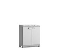 Armadio Pattumiera Differenziata 2 Ante 94x45x101 cm Keter Recyclo Premium Grigio e Bianco