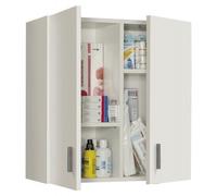 Armadio Pensile Sospeso 2 Ante Bianco Mobile Lavanderia Bagno Armadietto Legno