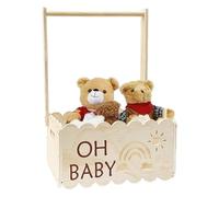 Armadio per baby shower, cestino in legno con manico, per la casa e , per esporre vestiti, ragazze, ragazzi, famiglia, figlia