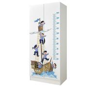 Armadio per bambini a due ante colore bianco Roma - motivo Marinai 237L