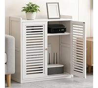 Armadio per contenitori per router wireless con 2 scaffali, supporto modem freestanding per l'ufficio domestico, organizzatore di console multimediali ventilate per la gestione dei cavi, unità di stoc