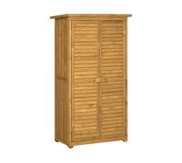 Outsunny Casetta in Legno da Giardino con Tetto Impermeabile, Armadio da Esterno Porta Attrezzi da Giardino con 3 Mensole, 87x46.5x160cm
