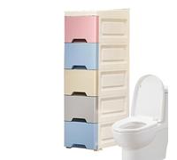 Armadio per il bagno - Organizzatore del cassetto verticale | Stretto mobile da cucina | Unità di scaffali mobili a 5 livelli con ruote per hotel, appartamenti, cucina, noleggio, ristorante, bagno