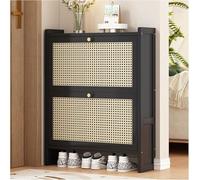 Armadio per l’immagazzinamento, cassetto per scarp Scarpiera organizer da terra multistrato da 17 cm, ultra sottile, in bambù alpino, for ingresso, corridoio, soggiorno(87 * 70 * 17CM)