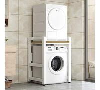Armadio per Lavatrice a Tamburo, unità di stoccaggio della Lavatrice, Kit impilabile per Lavatrice e asciugatrice, mensola per Bagno, Cucina, Balcone, Lavanderia, capacità del Cuscinetto: 300 kg