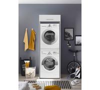 Armadio Per Lavatrice Asciugatrice Per 2 Dispositivi 67 Cm Bianco Clara Respekta
