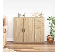 Armadio per Piccoli Oggetti in Corridoio, Tavolo Sideboard, Credenza Rovere Sonoma 91x29,5x75 cm in Legno Multistrato Adatto per Soggiorni, Cucine, Corridoi, Ingresso, Camere da letto