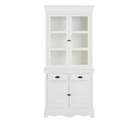 Armadio per porcellane a 4 ante, 2 cassetti bianchi 86cm