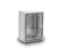 Armadio per quadro elettrico, sportello trasparente, IP65, con piastra di montaggio zincata e chiusura industriale, sportello trasparente con guarnizione perimetrale, armadietto vuoto, plastica ABS, armadietto ARLI