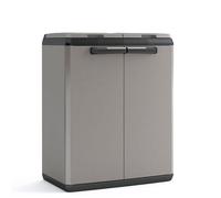 Keter cassonetto riciclaggio rifiuti split basic grigio e nero 85 cm