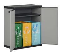 Armadio per Rifiuti da Giardino Grigio e Nero 68x40x85 cm in PP