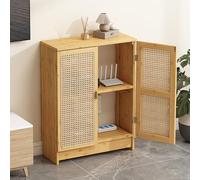 Armadio per router WiFi, in rattan e bambù, con ripiani regolabili, per casa e ufficio, elegante soluzione invisibile