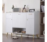 Armadio Per Scarpe,Calzolaio Corridoio,Mobili Moderni Per Calzolaio A 4 Porte,Armadio Ausiliario Con 2 Cassetti, Portascarpe,Armadietto Per Scarpe Per Soggiorno,Camera Da Letto E Casa. (bianco)
